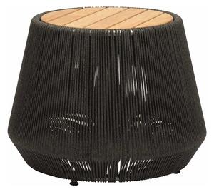 Stern Odkládací stolek, Stern kulatý 60x45 cm, rám hliník, lankový výplet Slate grey, teak