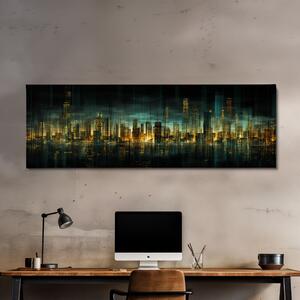 Obraz na plátně - Futuristické město - Abstraktní Metropol FeelHappy.cz Velikost obrazu: 150 x 50 cm