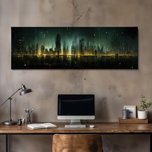 Obraz na plátně - Futuristické město - Abstrakce - Město zítřka FeelHappy.cz Velikost obrazu: 120 x 40 cm
