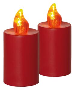 Elektrická svíčka s plamenem 2 ks červená sada 2 ks