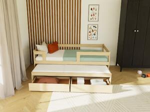 Dvojitý úložný šuplík STORAGE pod postel na kolečkách - Nelakovaná, 55x150 cm (pod postel o délce 160 cm)