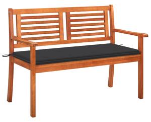 2místná zahradní lavice s poduškou 120 cm masivní eukalyptus 3060969