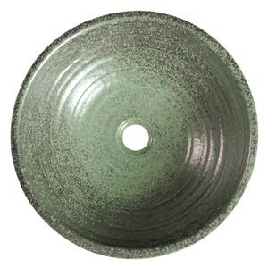 Sapho ATTILA keramické umyvadlo, průměr 43 cm, zelená měď