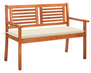 2místná zahradní lavice s poduškou 120 cm masivní eukalyptus 3060971