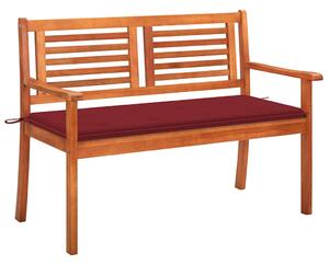 2místná zahradní lavice s poduškou 120 cm masivní eukalyptus 3060978