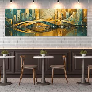 Obraz na plátně - U dvou mostů v Bayonne FeelHappy.cz Velikost obrazu: 120 x 40 cm
