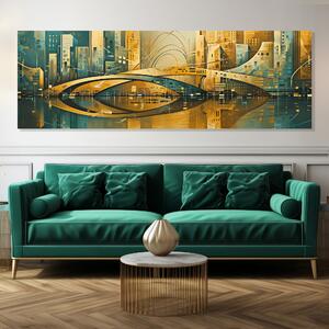 Obraz na plátně - U dvou mostů v Bayonne FeelHappy.cz Velikost obrazu: 90 x 30 cm