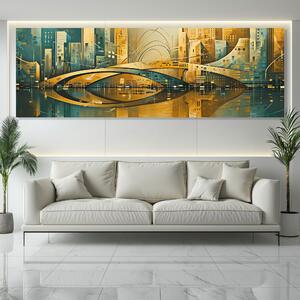 Obraz na plátně - U dvou mostů v Bayonne FeelHappy.cz Velikost obrazu: 210 x 70 cm