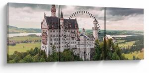 Obraz - Zámek na skalách (s hodinami) (90x30 cm)