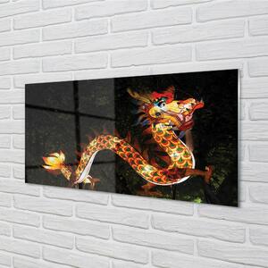 Obraz na skle Japonský drak osvětlené 100x50 cm