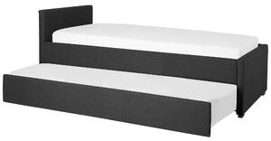 Rozkladací čalounená postel 80 x 200 cm tmavě šedá MARMANDE