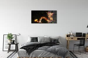 Obraz na skle Japonský drak osvětlené 100x50 cm