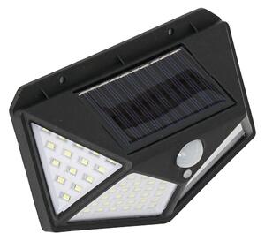 Exteriérové ​​solární nástěnné LED svítidlo Batman, 1x LED 3w, černá, pohybový senzor