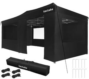Tectake Skládací pavilon Viola 3x6 m, hliník, 6 bočních dílů - černá