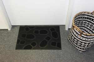 Home Elements Venkovní gumová vstupní rohožka Foot steps - černá 40 x 60 cm