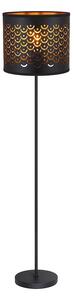 Stojací lampa Morgan, 1x plastové/černé textilní stínítko, b/g