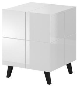 Noční stolek REJA, 46x57,5x45, bílá/bílá lesk