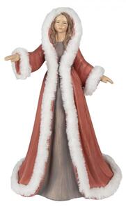 Figurka tančící ženy v kožichu – 40 cm