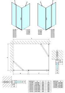 Polysan, ZOOM LINE sprchová boční stěna 800mm, čiré sklo, ZL3280