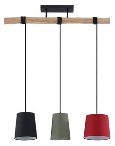 Lindby - Amilia 3 Závěsné Světlo Black/Red/Green