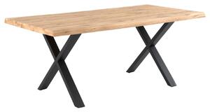Dubový jídelní stůl Somcasa Corine 140 x 90 cm s černou podnoží