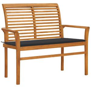 Zahradní lavice s antracitovou poduškou 112 cm masivní teak 3062649