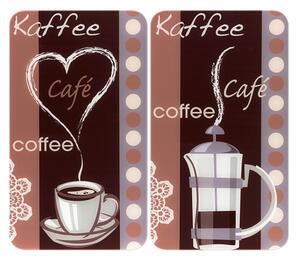 Sada 2 skleněných krytů na sporák Maximex Coffee, 52 x 30 cm