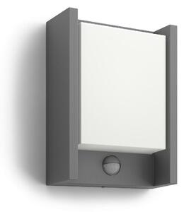 Philips Arbour UltraEfficient venkovní nástěnné svítidlo se senzorem LED 3,8W 800lm 2700K IP44, antracit
