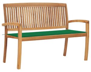 Stohovatelná zahradní lavice s poduškou 128,5 cm masivní teak 3063284