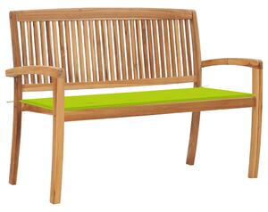 Stohovatelná zahradní lavice s poduškou 128,5 cm masivní teak 3063290
