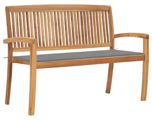 Stohovatelná zahradní lavice s poduškou 128,5 cm masivní teak 3063280