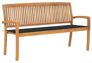 Stohovatelná zahradní lavice s poduškou 159 cm masivní teak 3063306