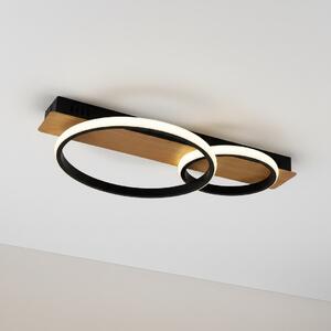 Stropní LED svítidlo Rowena, 2x LED 14w, 4000k, b/imitace dřeva