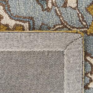 Vlněný koberec 80 x 150 cm žlutý/modrý MUCUR