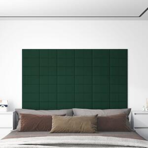 Nástěnné panely 12 ks tmavě zelené 30 x 15 cm textil 0,54 m²