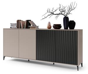 Komoda RONJA 242x102x43 cm taupe/černá