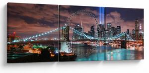 Obraz - New York, Manhattan (s hodinami) (90x30 cm)