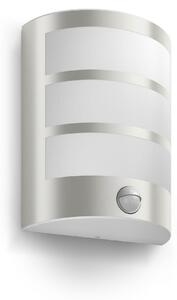 Philips Python UltraEfficient venkovní nástěnné svítidlo se senzorem LED 3,8W 800lm 2700K IP44, nerezové