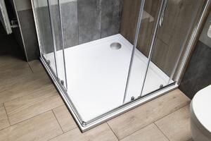 Aqualine TECMI sprchová vanička z litého mramoru, čtverec 80x80x3 cm