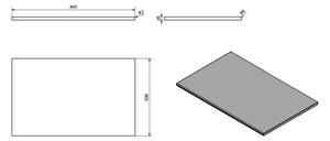 Sapho, OLIVER deska 80x2x50cm, technický mramor, Botticino, OV080-1216