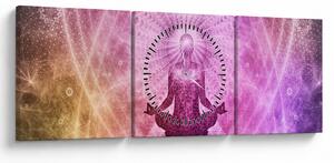 Obraz - Meditační aura (s hodinami) (90x30 cm)