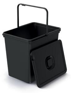 Prosperplast Odpadkový koš SYSTEMA BASIC FLAP recyklovaný černý, objem 23l
