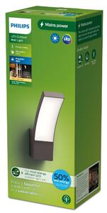 Philips SPLAY UltraEfficient venkovní nástěnné LED svítidlo 3,8W 800lm 2700K IP44, antracitové