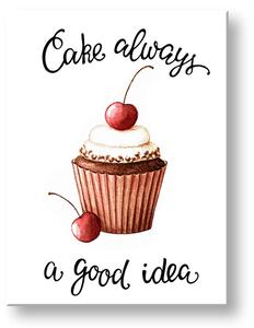 Obraz na zeď s textem Cake always a good idea (moderní obrazy s textem)