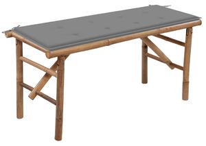 Skládací zahradní lavice s poduškou 118 cm bambus 3063850