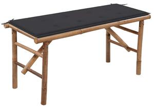 Skládací zahradní lavice s poduškou 118 cm bambus 3063849