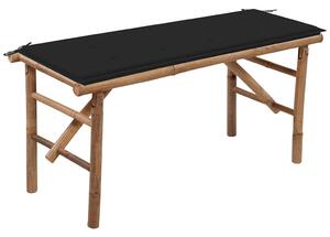 Skládací zahradní lavice s poduškou 118 cm bambus 3063856