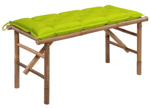 Skládací zahradní lavice s poduškou 118 cm bambus 3063875