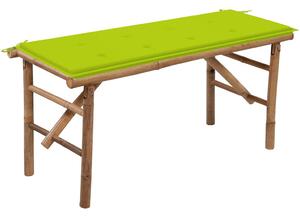 Skládací zahradní lavice s poduškou 118 cm bambus 3063860