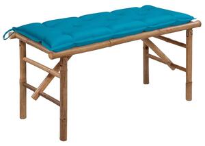 Skládací zahradní lavice s poduškou 118 cm bambus 3063868